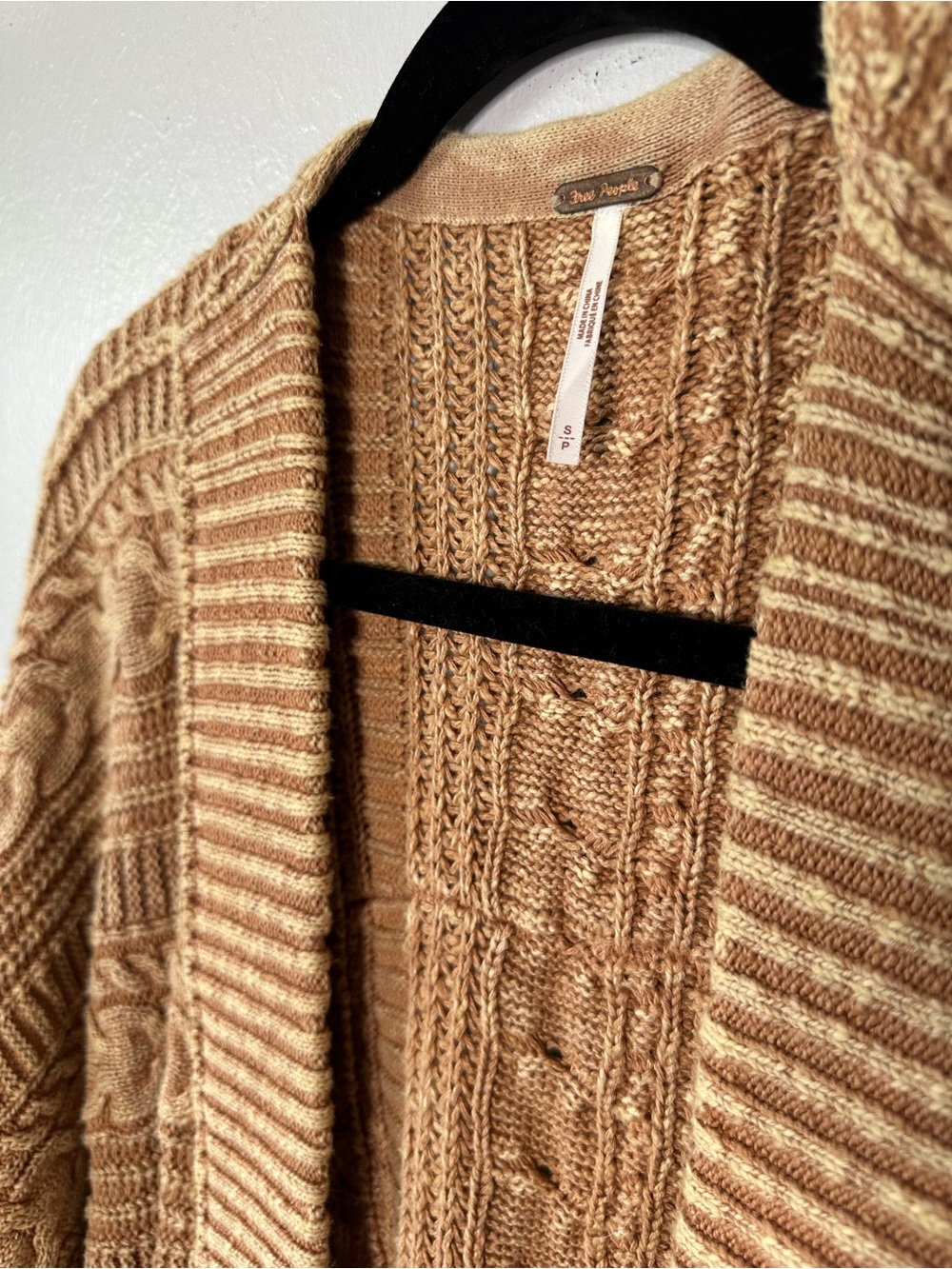 Free People Tide Is High Cardi in Camel - Picture 3 of 7